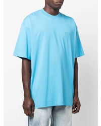 T-shirt girocollo azzurra di Vetements