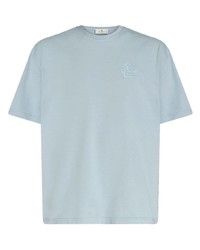 T-shirt girocollo azzurra di Etro