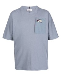 T-shirt girocollo azzurra di Fila