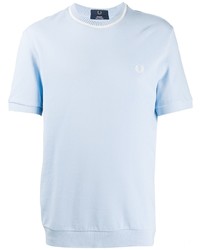 T-shirt girocollo azzurra di Fred Perry