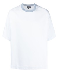 T-shirt girocollo azzurra di Giorgio Armani