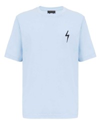 T-shirt girocollo azzurra di Giuseppe Zanotti