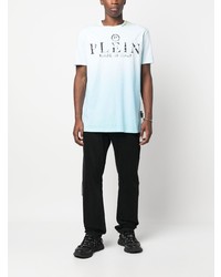 T-shirt girocollo azzurra di Philipp Plein