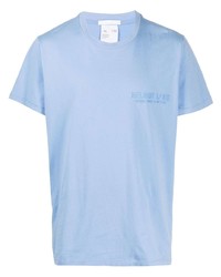 T-shirt girocollo azzurra di Helmut Lang