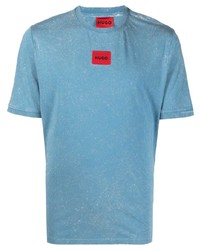 T-shirt girocollo azzurra di Hugo