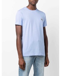 T-shirt girocollo azzurra di Karl Lagerfeld