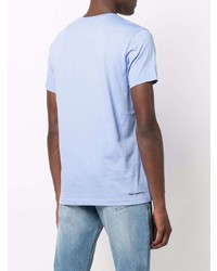 T-shirt girocollo azzurra di Karl Lagerfeld