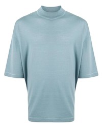 T-shirt girocollo azzurra di Jil Sander