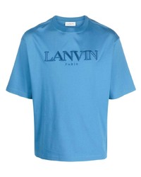 T-shirt girocollo azzurra di Lanvin