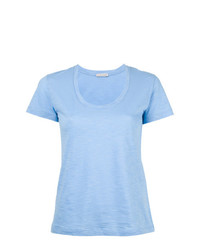 T-shirt girocollo azzurra di Moncler