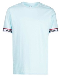 T-shirt girocollo azzurra di Moschino