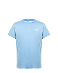T-shirt girocollo azzurra di Off-White
