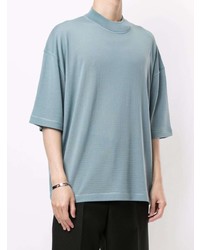 T-shirt girocollo azzurra di Jil Sander