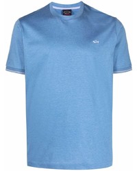 T-shirt girocollo azzurra di Paul & Shark