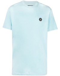 T-shirt girocollo azzurra di Philipp Plein