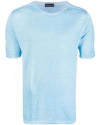 T-shirt girocollo azzurra di Roberto Collina