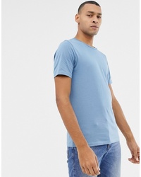 T-shirt girocollo azzurra di Selected Homme
