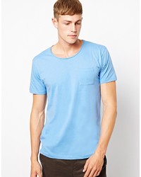 T-shirt girocollo azzurra di Selected