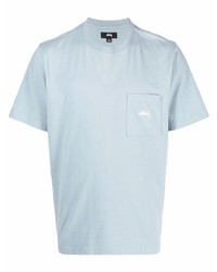 T-shirt girocollo azzurra di Stussy