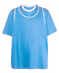 T-shirt girocollo azzurra di Sunnei