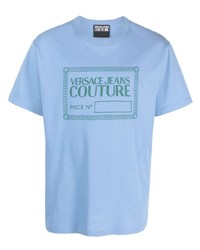 T-shirt girocollo azzurra di VERSACE JEANS COUTURE