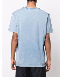 T-shirt girocollo azzurra di Roberto Collina