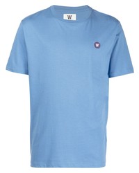 T-shirt girocollo azzurra di Wood Wood