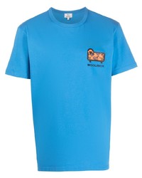 T-shirt girocollo azzurra di Woolrich