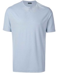 T-shirt girocollo azzurra di Zanone