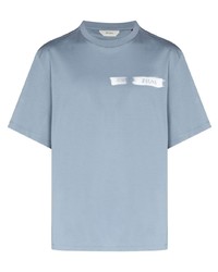T-shirt girocollo azzurra di Zegna