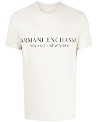 T-shirt girocollo beige di Armani Exchange