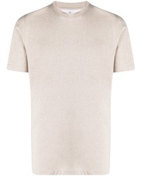 T-shirt girocollo beige di Brunello Cucinelli