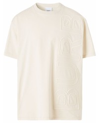 T-shirt girocollo beige di Burberry