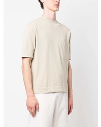 T-shirt girocollo beige di Dell'oglio