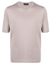 T-shirt girocollo beige di Dell'oglio