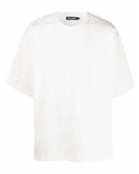 T-shirt girocollo beige di Dolce & Gabbana