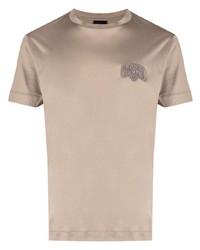 T-shirt girocollo beige di Emporio Armani