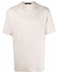 T-shirt girocollo beige di Ermenegildo Zegna