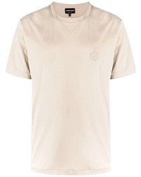 T-shirt girocollo beige di Giorgio Armani