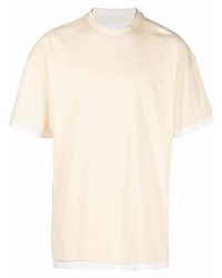 T-shirt girocollo beige di Jil Sander