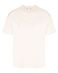 T-shirt girocollo beige di JW Anderson