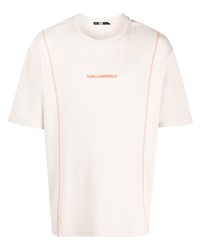 T-shirt girocollo beige di Karl Lagerfeld