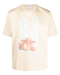 T-shirt girocollo beige di Lanvin