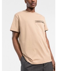 T-shirt girocollo beige di Alexander McQueen