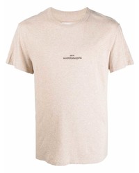 T-shirt girocollo beige di Maison Margiela