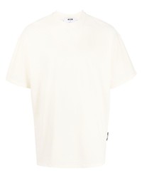 T-shirt girocollo beige di MSGM