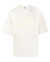 T-shirt girocollo beige di MSGM