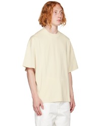T-shirt girocollo beige di AMI Alexandre Mattiussi