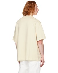 T-shirt girocollo beige di AMI Alexandre Mattiussi