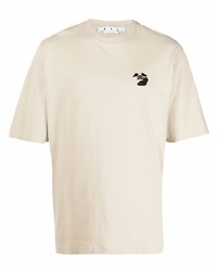 T-shirt girocollo beige di Off-White